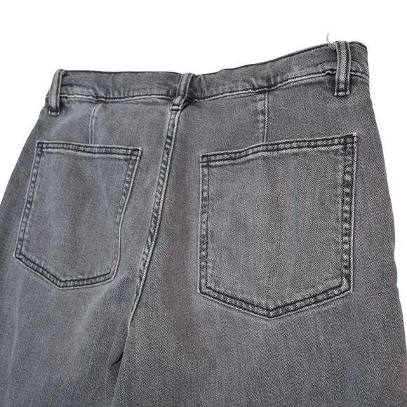 Uniqlo Jeans Sz S Faded Gray Drawstring Relaxed Taper Wide Leg Baggy Denim Pants - Picture 4 of 9